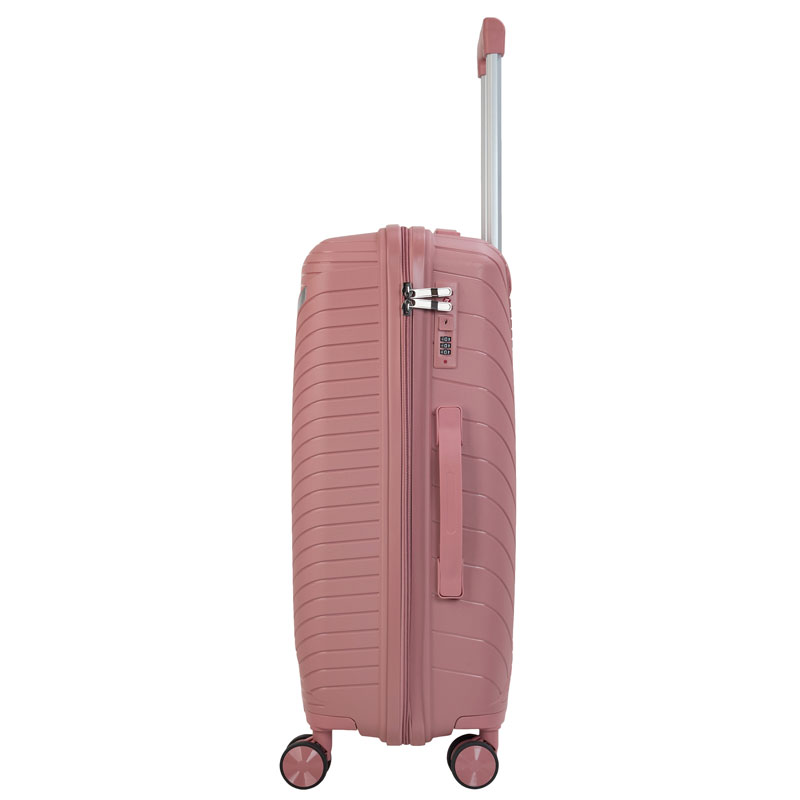 Качественный чемодан полипропилен Qvant PP126 (Розовый, M)