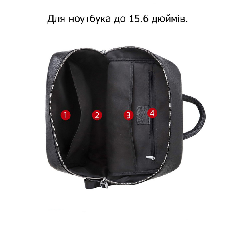 Вишуканий чоловічий рюкзак з натуральної шкіри Qvant 230606 - Чорний